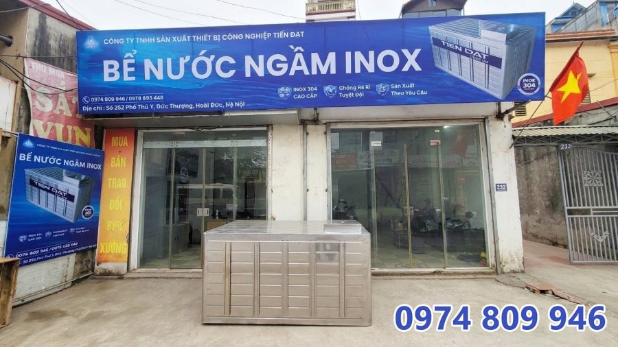 cửa hàng bể nước ngầm inox tiến đạt