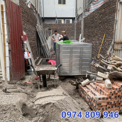 Thi công bể nước ngầm inox tại nhà dân