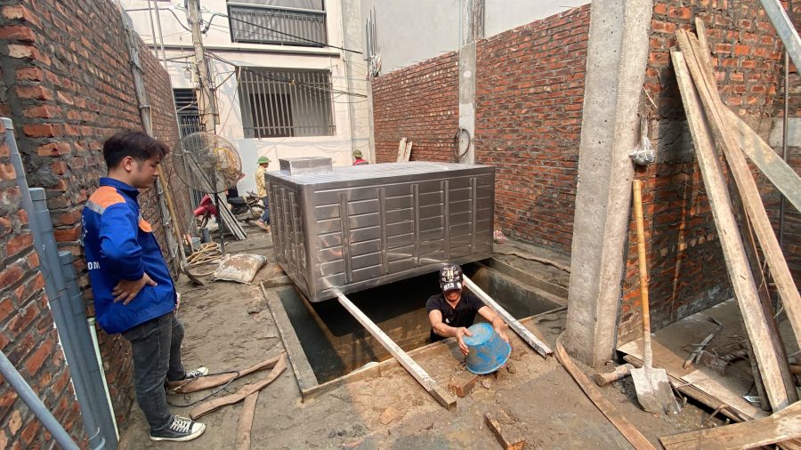 Lắp đặt Bể Nước Ngầm Inox 3500L