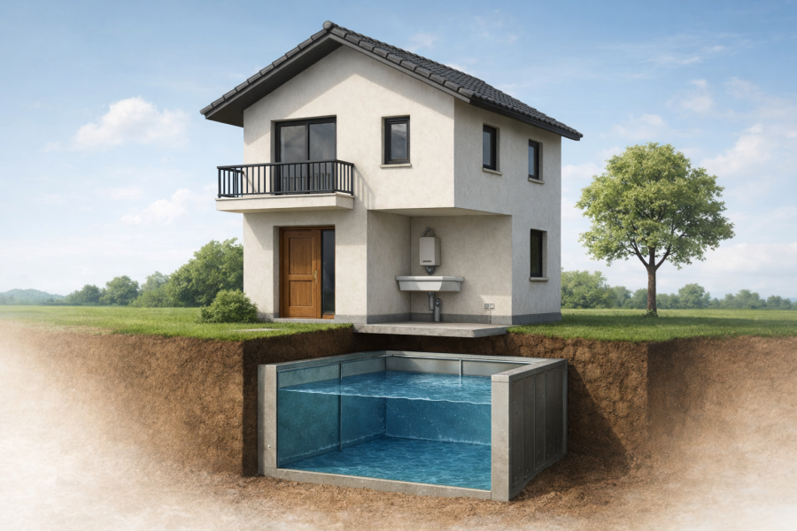 Ảnh minh họa bể nước ngầm bê tông