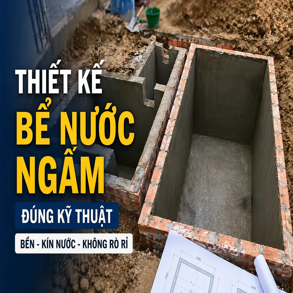 Thiết kế bể nước ngầm chuẩn kỹ thuật