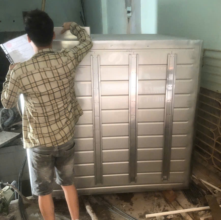 Bàn giao bể nước ngầm inox Cầu Giấy - Hà Nội