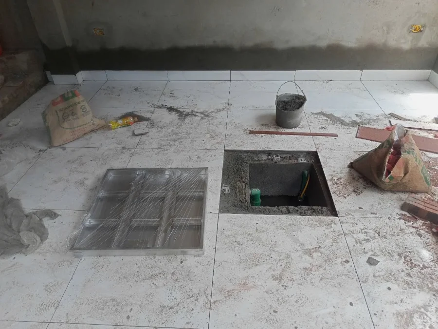 thi công lắp đặt nắp bể inox ngầm